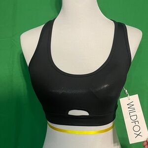 Wildfox Black Isabella Cutout Racerback Sports Bra
